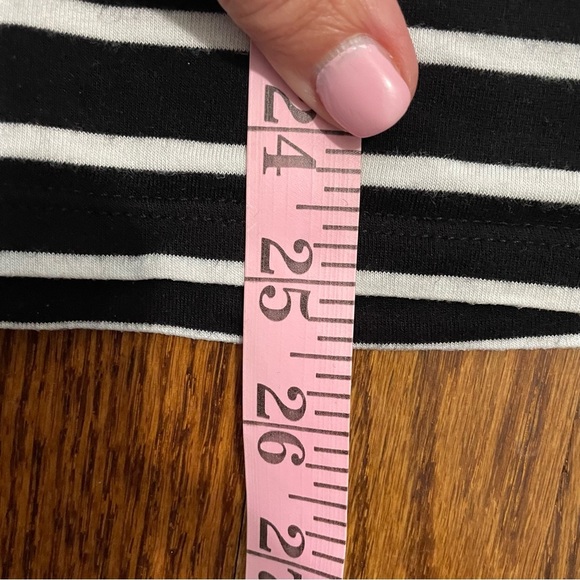 Cable & Gauge Ladies Tee Black/White Stripe Button Size XL - Picture 6 of 7